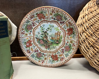Daher Decorated Ware Tin Tray Round Floral