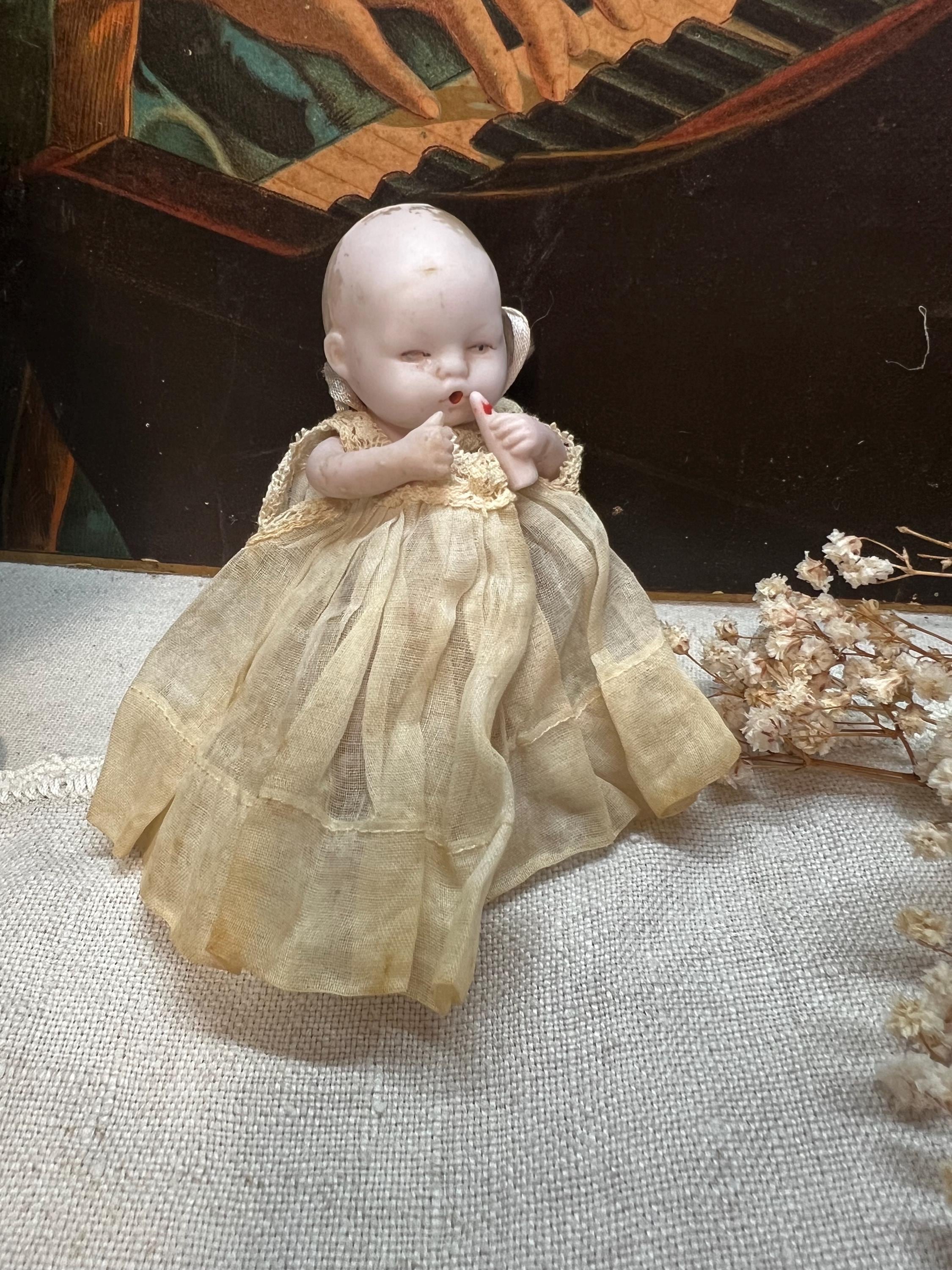 アンティークドール ドイツ 赤ちゃん BABY Antique German Bisque Jointed Baby Doll Miniature - Etsy
