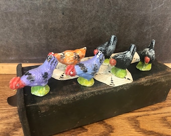 Chalkware Chickens Made in Japan