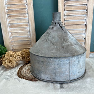 Old Galvanized Funnel Industrial Farmhouse