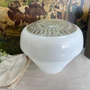 Art Deco Skyscraper Style Ceiling Light Shade Milk Glass