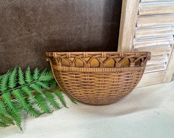 Dart Industries Faux Wicker Wall Basket 1970's