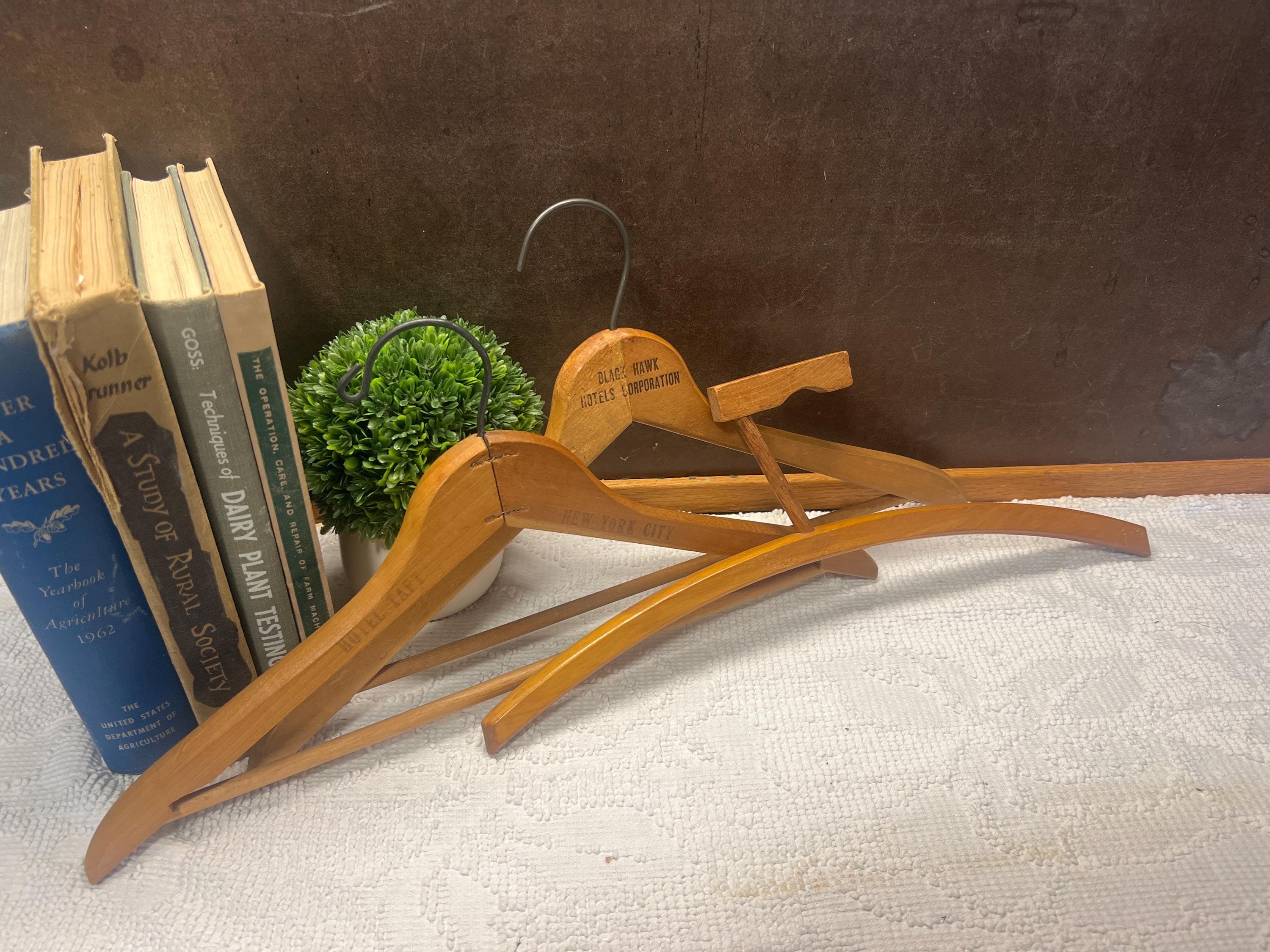 Vintage Wooden Hangers With Advertising - Etsy