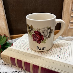 Monogrammed Mug &quot;Ann&quot; Roses Made in England