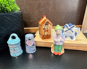 Mismatched Collection Salt & Pepper Shakers Set of Five