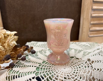 Boyd Glass Toothpick Holder Pink Iridescent Hopalong Cassidy Numbered