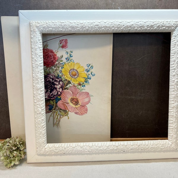 Antique Large White Picture Frame Etsy