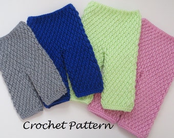 Crochet Pattern - Textured Pants for baby boy or girl - 4 Sizes: Newborn through 12 months - PDF file - digital download - instant download