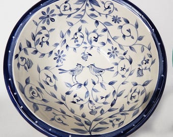 Delft blue Custom Wedding handmade Serving Bowl