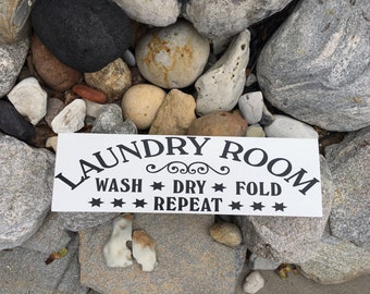 Farmhouse Laundry Room Sign Laundry Sign Laundry Room Decor Wood Laundry Sign Farmhouse Decor Signage Wall Decor Wall Hanging Black White