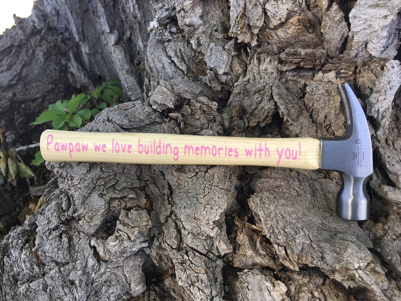 Personalized Fathers Day Gift for Papa First Fathers Day Fathers Day Gift from Daughter Paw Paw I Love Building Memories with You Hammer