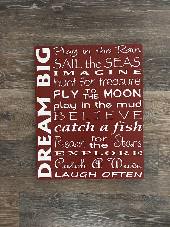 Dream Big Little One Wood Sign Kids Rules Wall Art Image 0