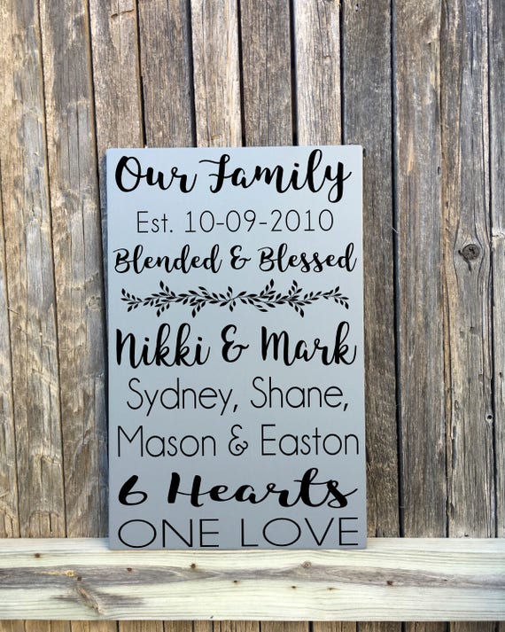 Blended Family Sign Blended Family Gifts Blended Family Etsy