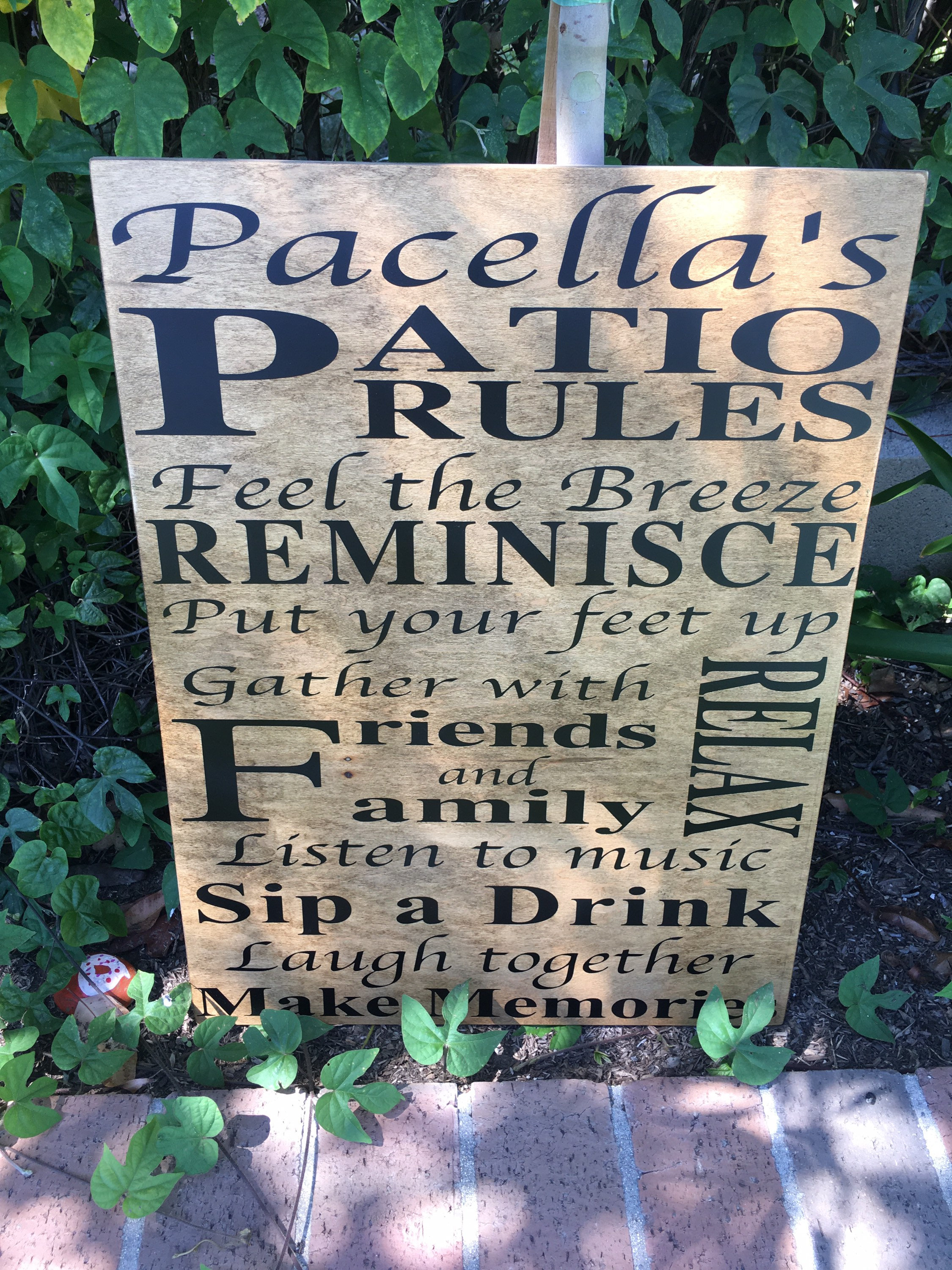 Personalized Patio Rules Sign CUSTOM Backyard Sign Last Etsy