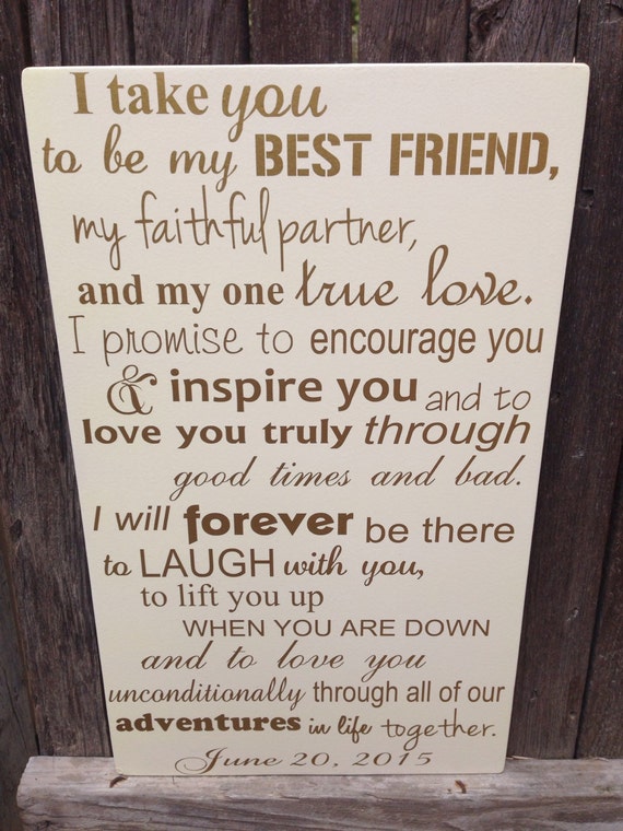 First Anniversary Gift For Him Wedding Vows Sign 1st Etsy