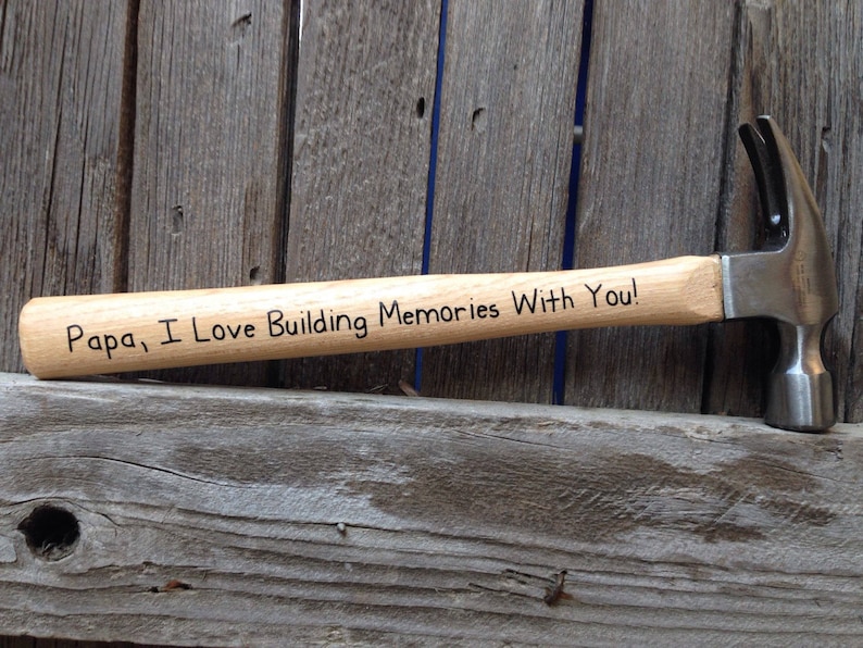 Personalized Fathers Day Gift for Papa First Fathers Day Fathers Day Gift from Daughter Paw Paw I Love Building Memories with You Hammer