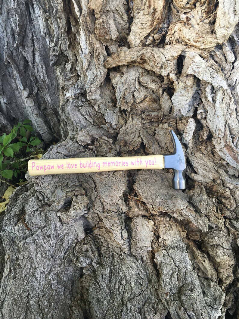 Personalized Fathers Day Gift for Papa First Fathers Day Fathers Day Gift from Daughter Paw Paw I Love Building Memories with You Hammer
