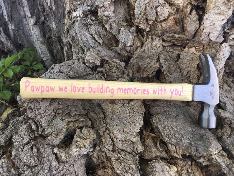 Personalized Fathers Day Gift for Papa First Fathers Day Fathers Day Gift from Daughter Paw Paw I Love Building Memories with You Hammer