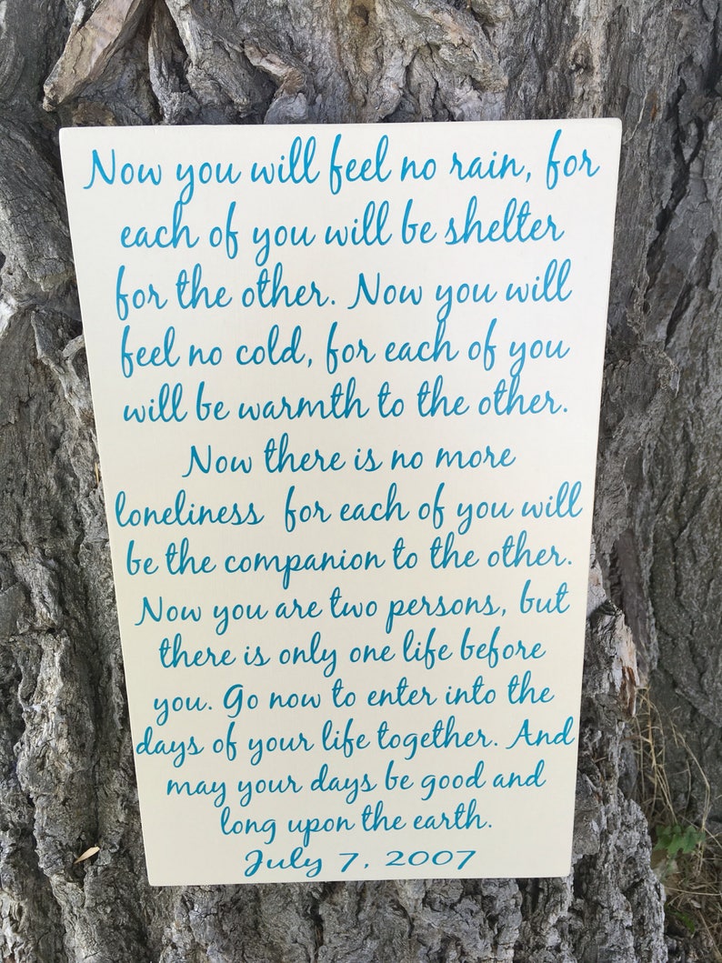 Apache Wedding Blessing Apache Wedding Prayer Wood Sign Etsy