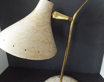 mid century modern metal cone shade desk table lamp gold swirl cone adjustible task light