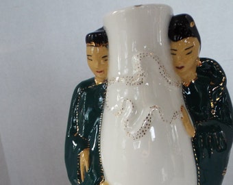 1950s Asian couple vase Kleine Co figural ceramic vase Hedi Schoop style Retro Kitsch