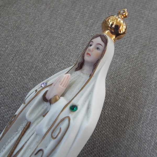 9" Virgin Mary religious statue figurine porcelain candle holder Blessed Mother Catholic Christian Immaculate conception