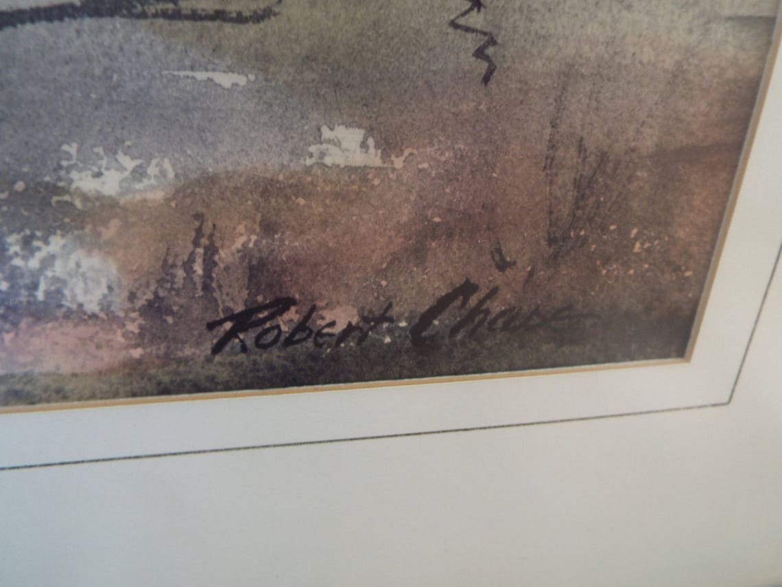 1952 Seascape Signed Robert Chase Hand Colored Watercolor Print ...