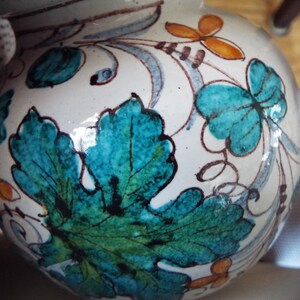 5.5" Italian majolica ornamental Apothecary jug pottery hand painted Italian ceramic pharmacy porcelain water jug pitcher image 3
