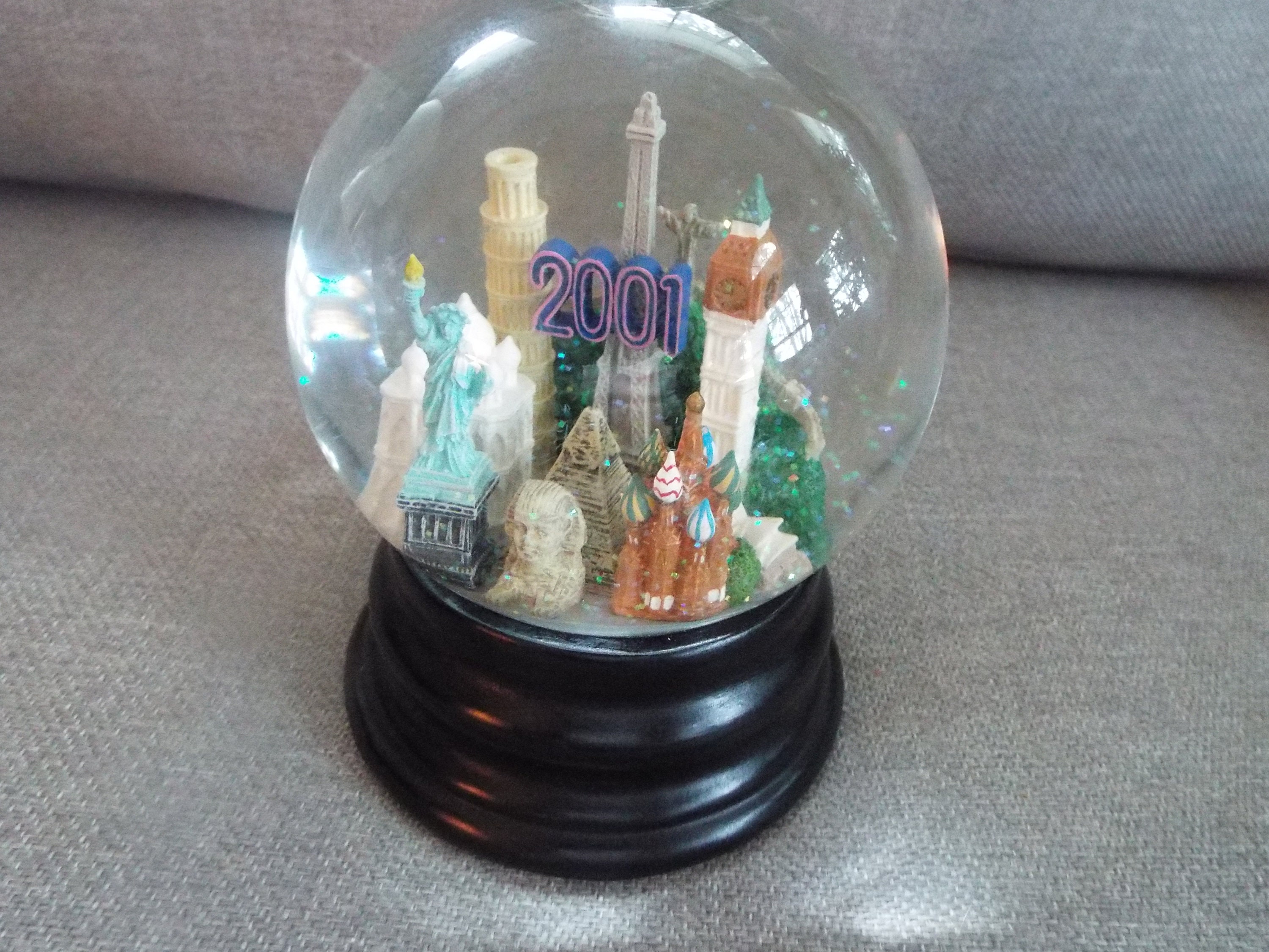 Old plastic snowglobe Gubbio. Collectible rare snowdome souvenirs