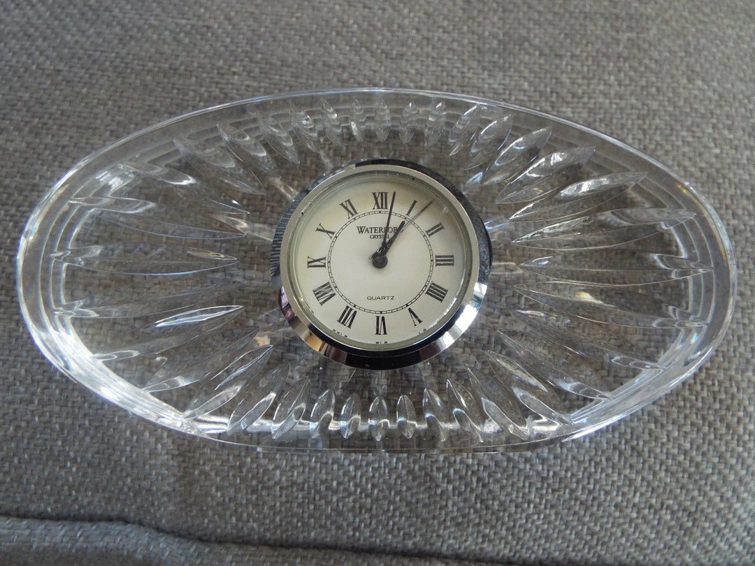 Waterford Crystal Oval Mantel Clock Quartz Movement 2.5 X 5 Traveling