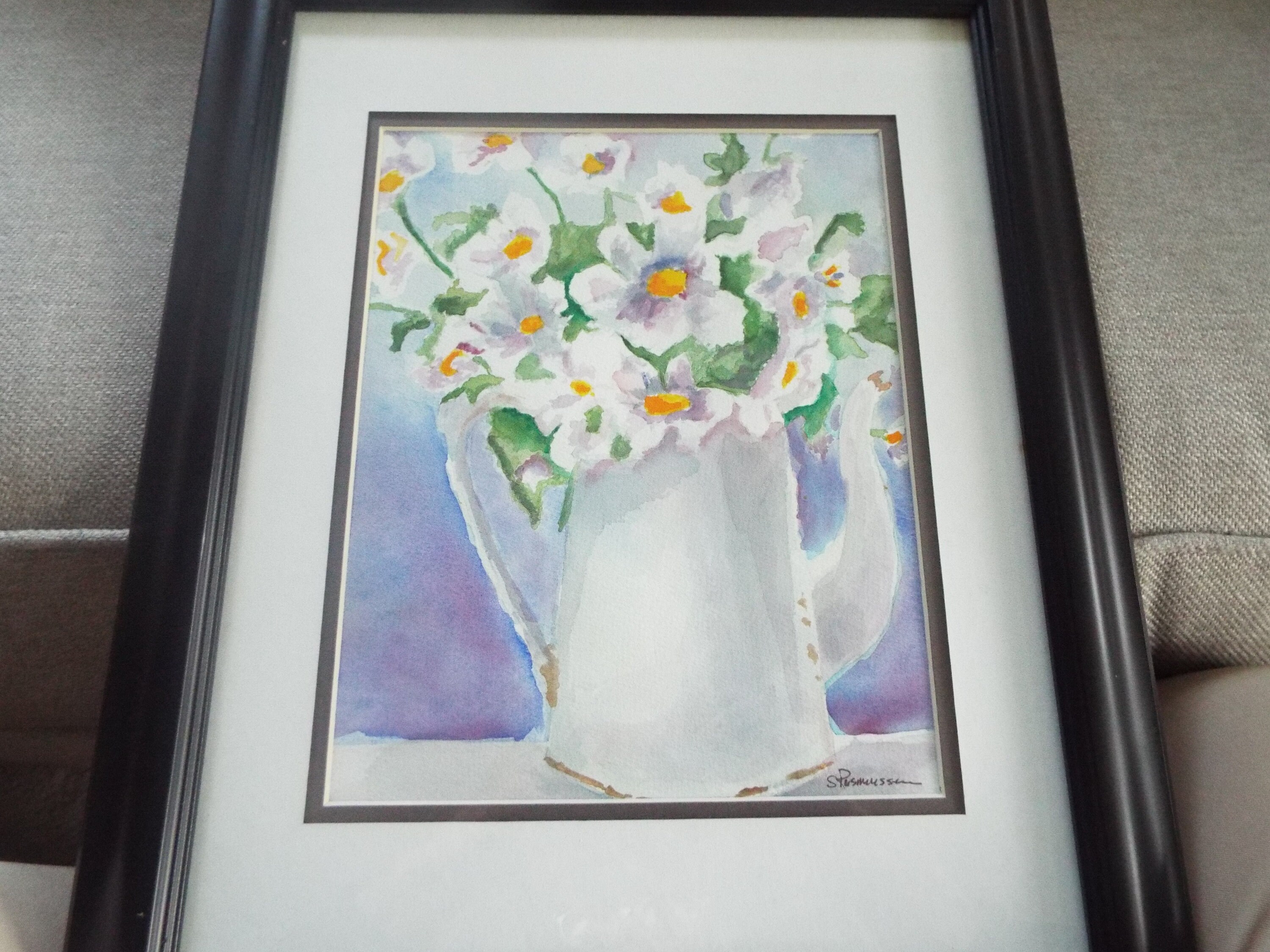 本33／Painting Fresh Florals in Watercolor S. Rasmussen Framed 20th C. Fine Art Watercolor Floral Flower