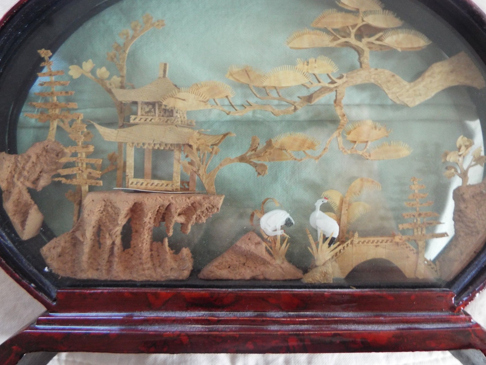 Chinese Cork Art Diorama Shadow Box Asian Decor 3 D Art Etsy