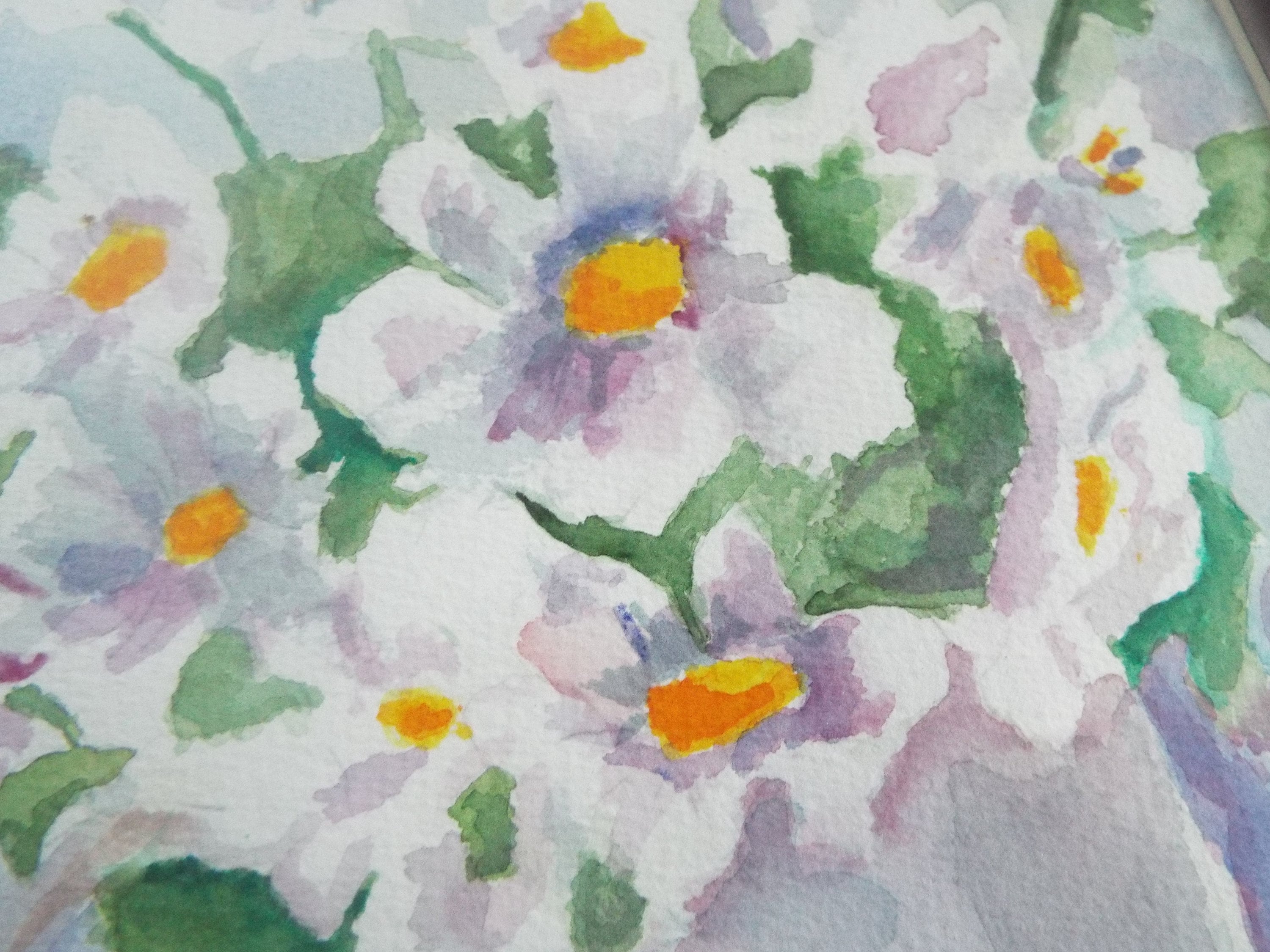 S. Rasmussen Framed 20th C. Fine Art Watercolor Floral Flower