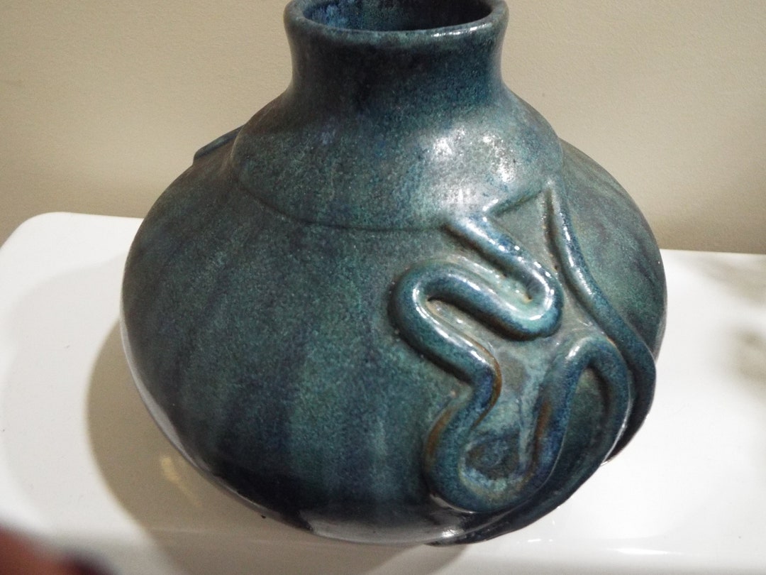 Green Drip Glaze Studio Art Vase Pottery Hand Thrown Signed - Etsy