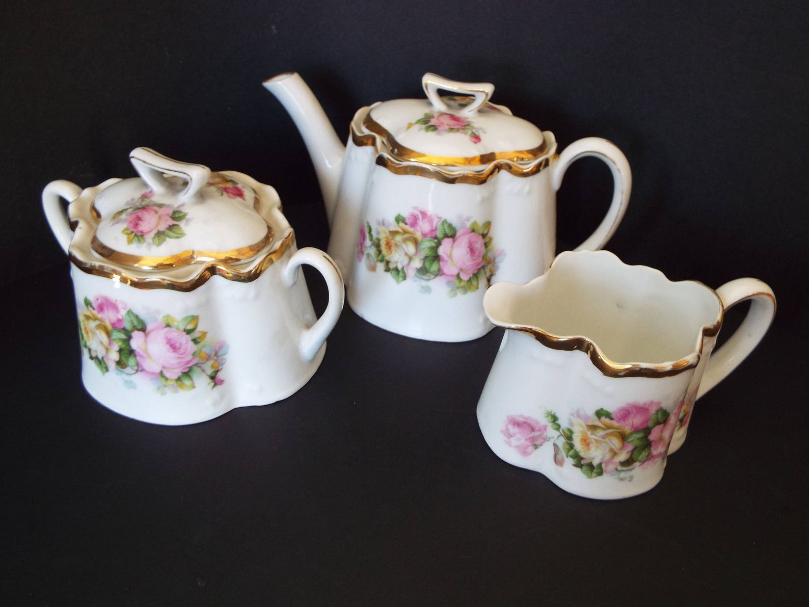 Antique Z.S. & Co. Bavaria Tea set 1880 1918 floral roses Etsy