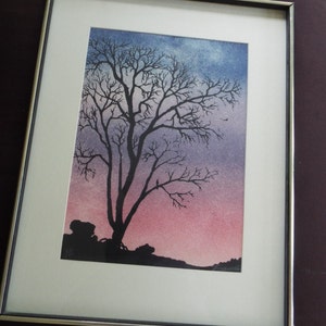 serigrafía numerada firmada titulada Dusk firmado Francis comprado en la galería Merrill Chase