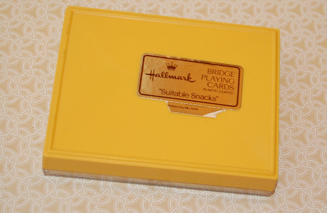 Vintage Hallmark Bridge Playing Cards / Plastic Coated / Etsy