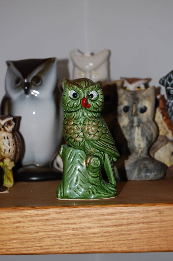 Ceramic Owl Made In Japan Owl Figurine Vintage Decor For Etsy