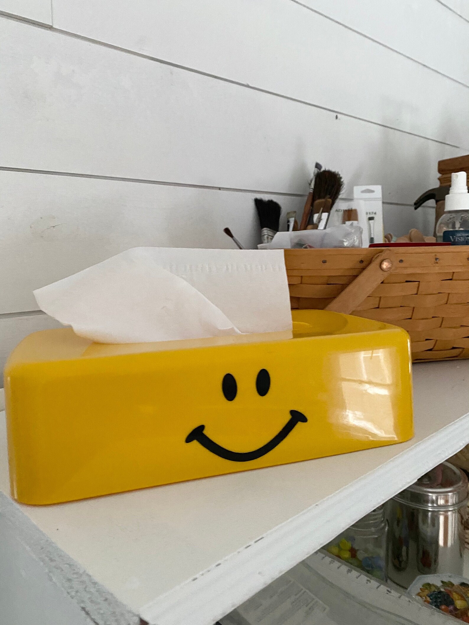 Vintage Smiley Face Plastic Tissue Box Cover / 1960 1970 Etsy