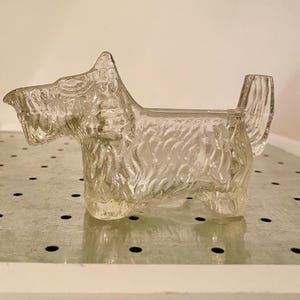 Scottie Dog Pitcher / Small Clear Textured Glass