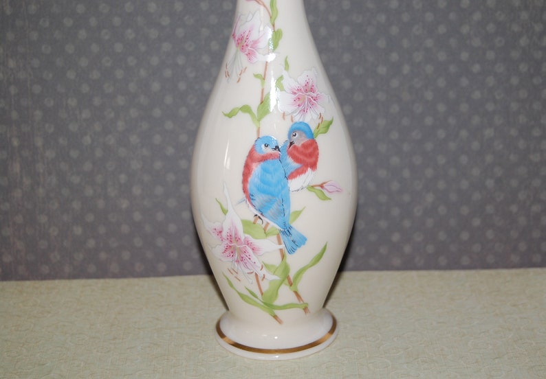 Lenox Eternal Love Vase Love Birds Bud Vase Lenox Porcelain Bird Floral Design Limited Edition Lenox Collectibles Cherished Gift