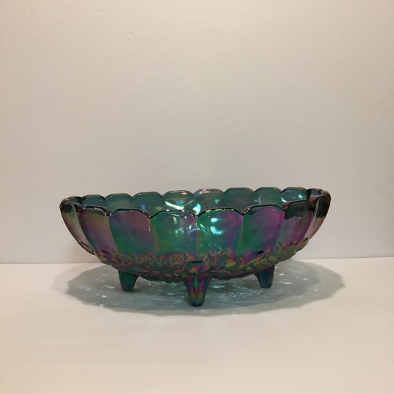 Vintage Indiana Glass Iridescent Carnival Glass Bowl, Harvest