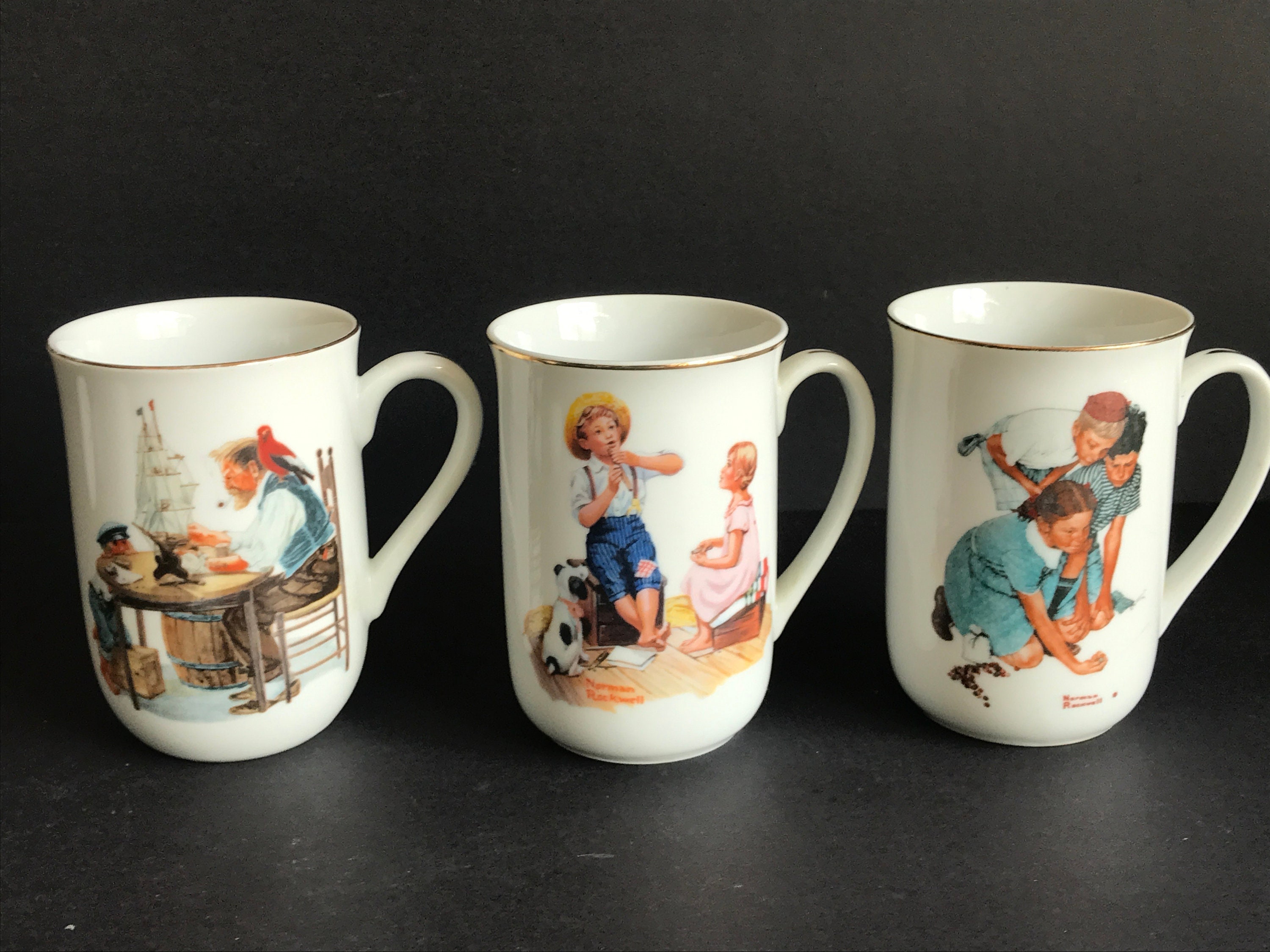 Vintage Norman Rockwell Porcelain Coffee Mugs, Museum Collection, Set of 6  - Etsy