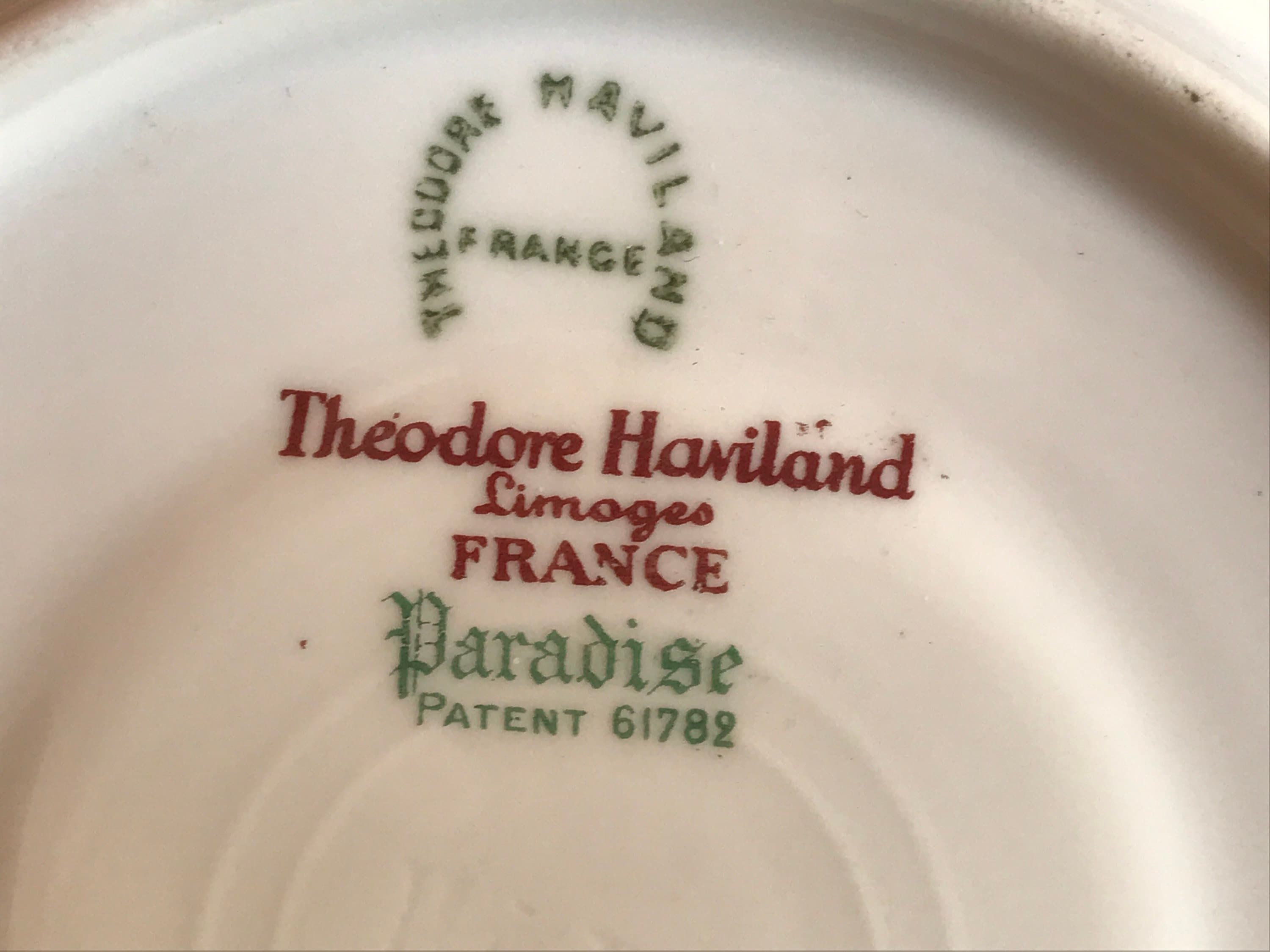 Antique Theodore Haviland Limoges France, Bird of Paradise Pattern