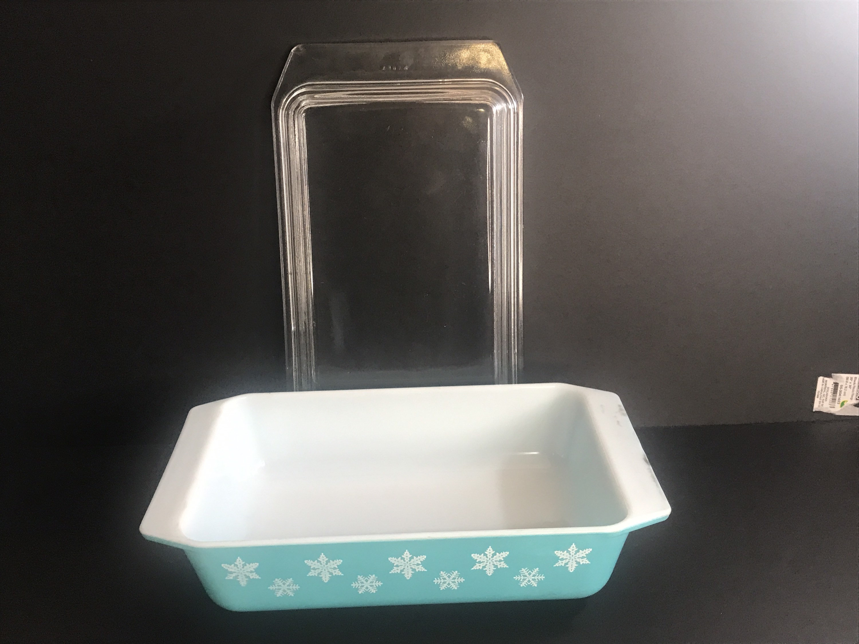 ヴィンテージ ターコイズ パイレックス キャセロール皿 蓋付き