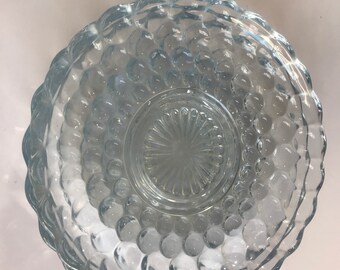 Vintage, Anchor Hocking Sapphire Blue Bubble Pattern, Depression