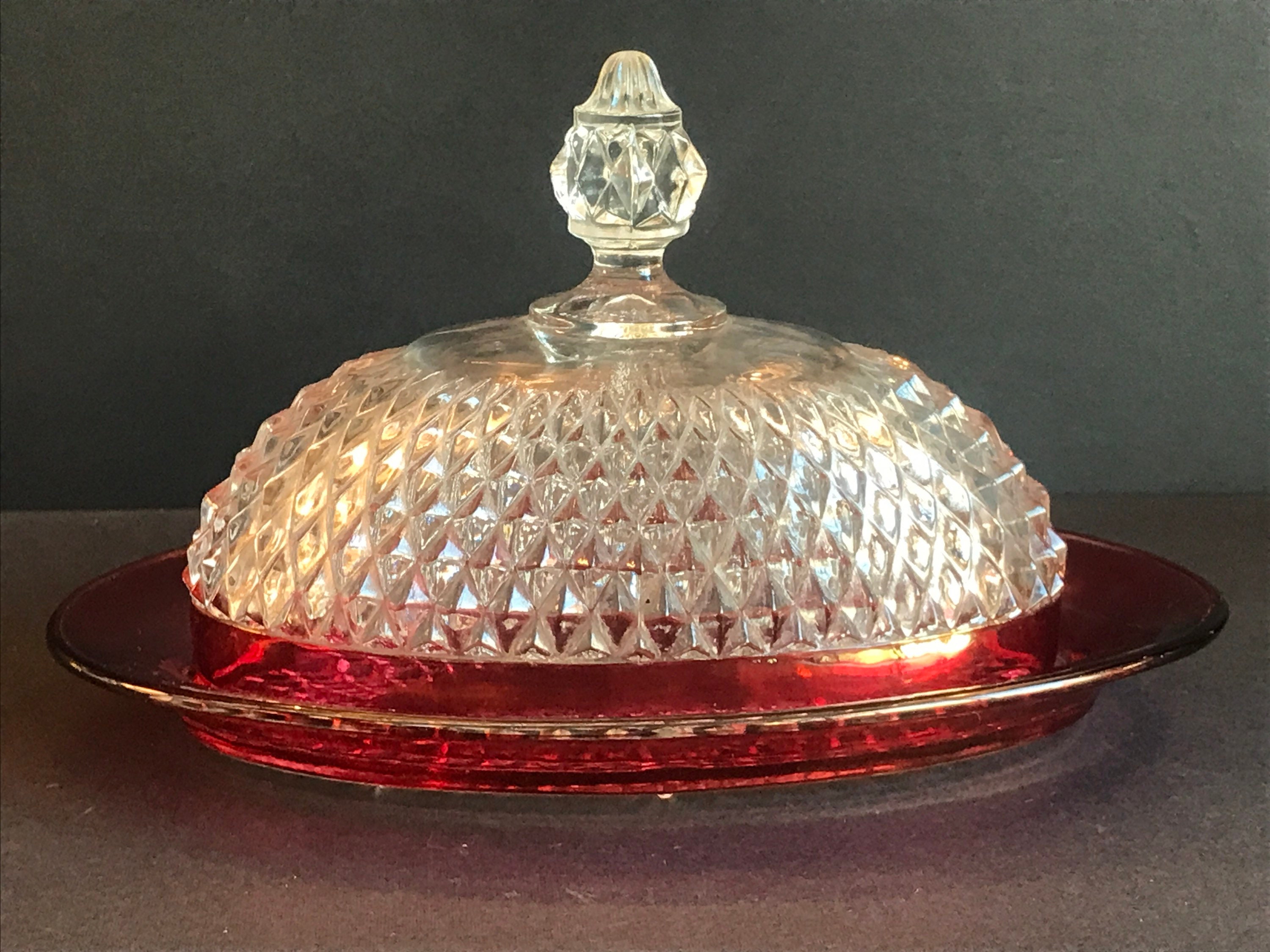 Lot De Boutons Anciens - Verre Rubis Facetté - 9 Mm - Victorian Dimi - Fabrication France