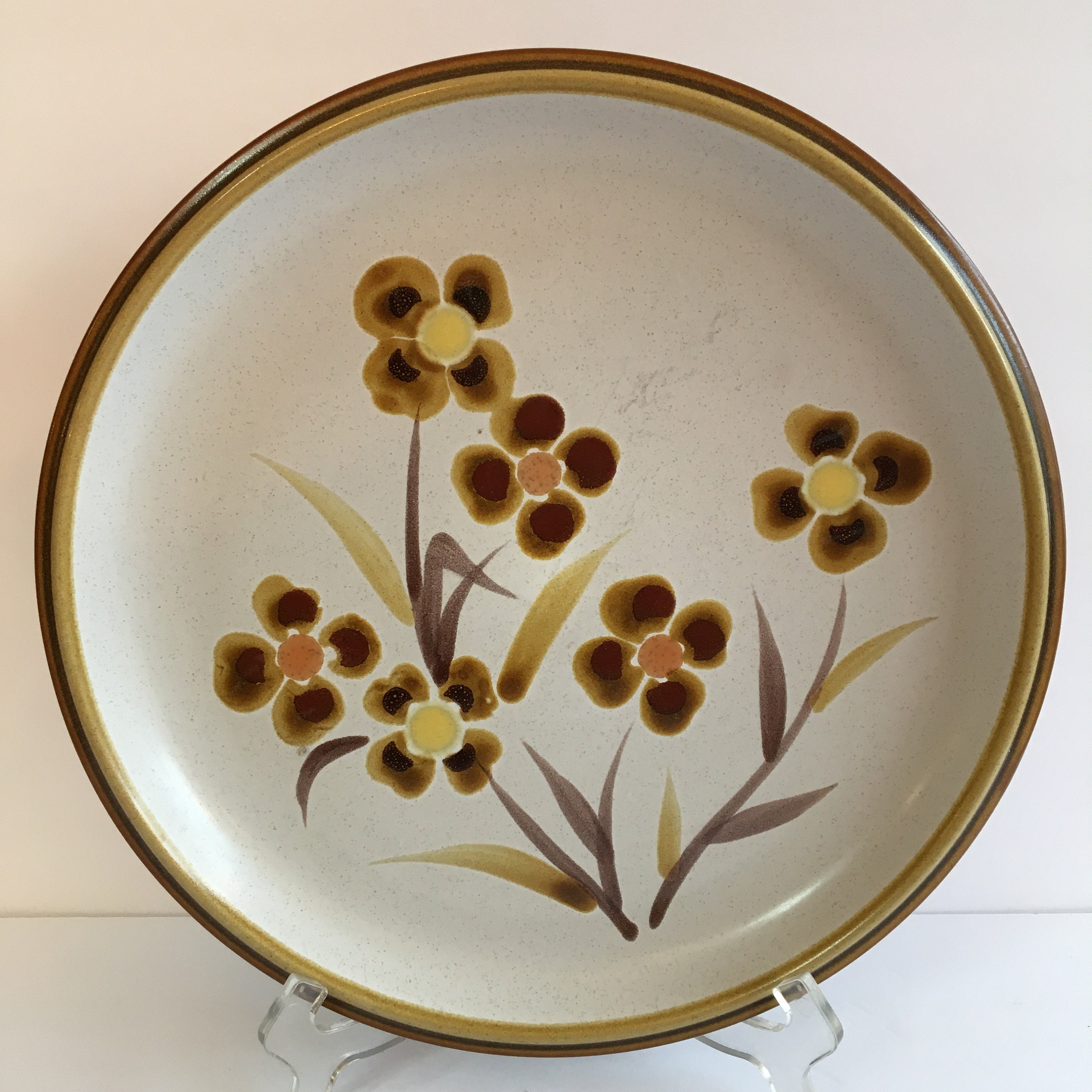 Vintage Noritake Stoneware Platter, Prairie Flowers, Hand Painted