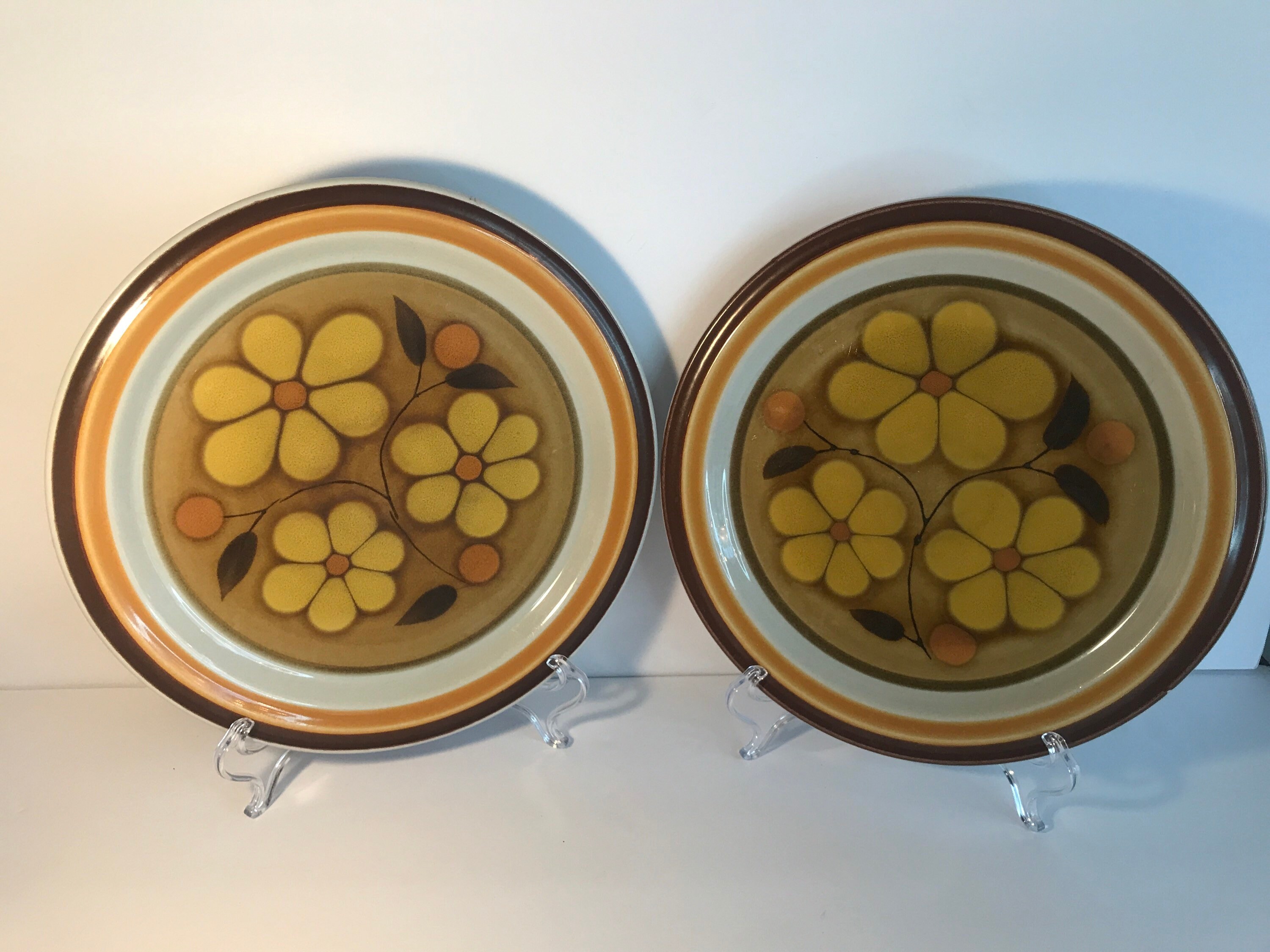 昭和レトロ 新品未使用 KARINA JAPAN STONEWARE 5枚セット Vintage, Karina Stoneware Japan, Daisydale Pattern, Set of 2