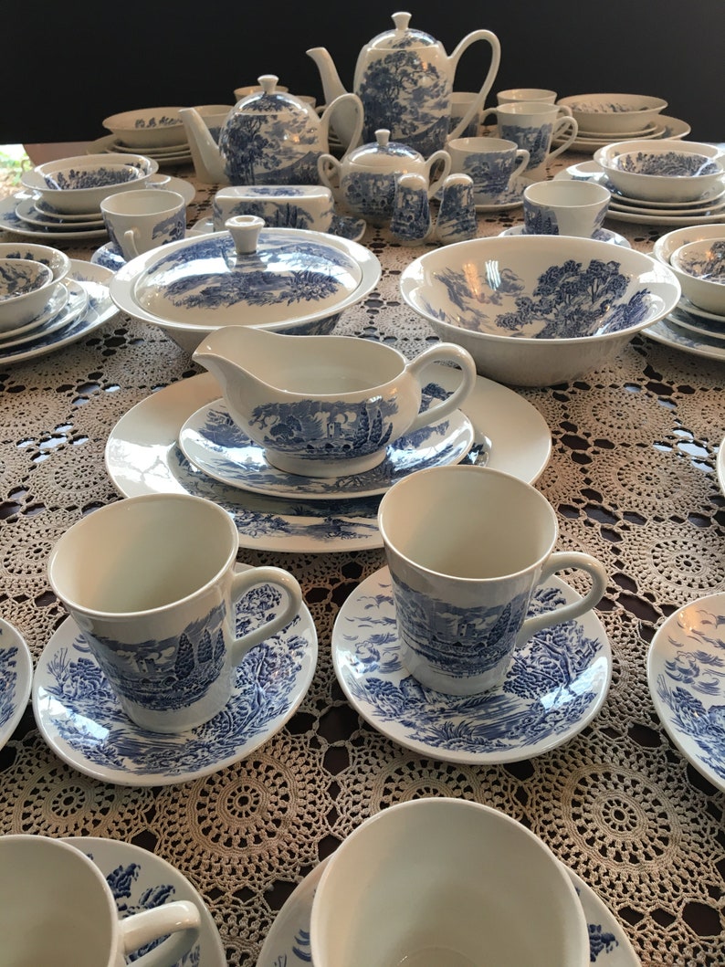 Countryside Wedgwood Blue by Enoch Wedgwood England lot of 97 Etsy